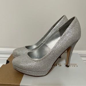 Spring Platform Silver Heels